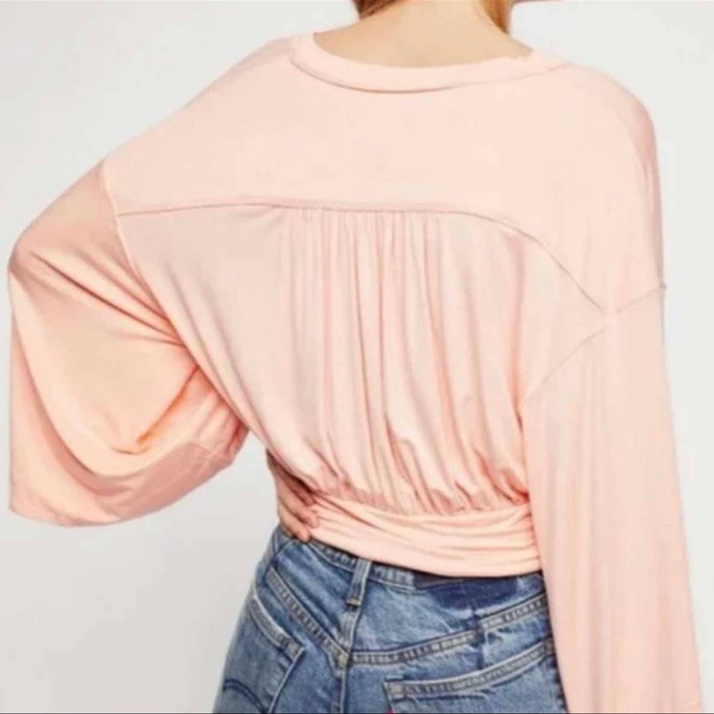 Free People Peach Wrap Top